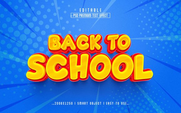 Back to School 3D Editable PSD Text: A Creative Tool for Dynamic Designs