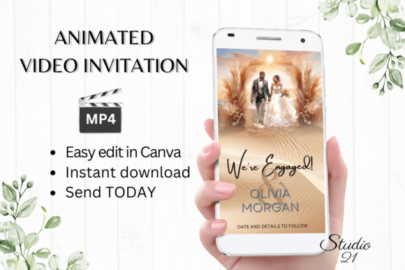Beach Engagement Announcement W1808B: A Practical Digital Invitation Solution