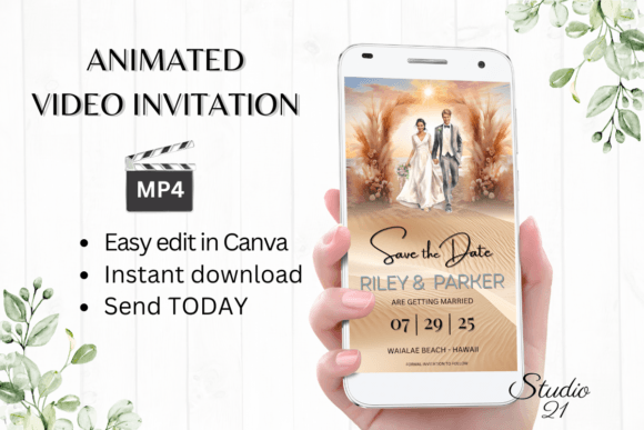 Beach Save the Date Invite W2809: Streamlining Event Planning with Digital Efficiency