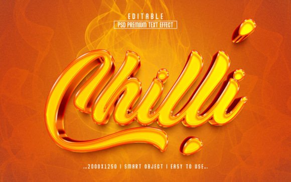 Chilli 3D Editable Font Text Effect PSD – A Designer’s Best Friend for Impactful Typography
