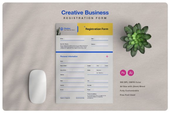 Creative Business Registration Form and Photoshop Illustrator Flyer Set Template: A Practical Design Solution for Entrepreneurs