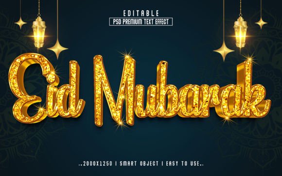 Eid Mubarak 3D Editable Font Text Effect: A Practical Design Resource for Creative Professionals