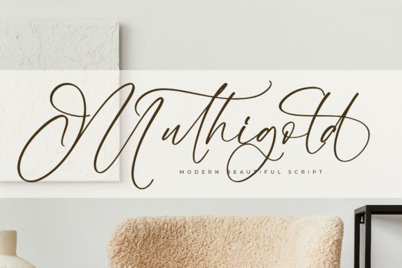 Muthigold: A Modern Luxury Script Font for Diverse Creative Projects