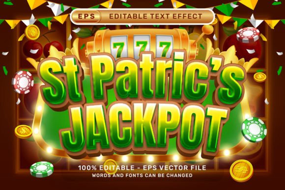St Patrick’s Jackpot 3D Text Effect for Adobe Illustrator